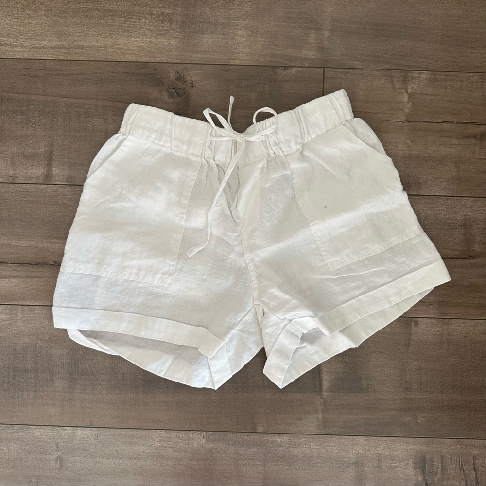 White Linen Shorts
